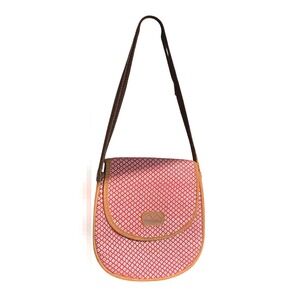 Vintage Guatemalan Floral Embroidered Leather Red Crossbody Bag Purse Boho Folk